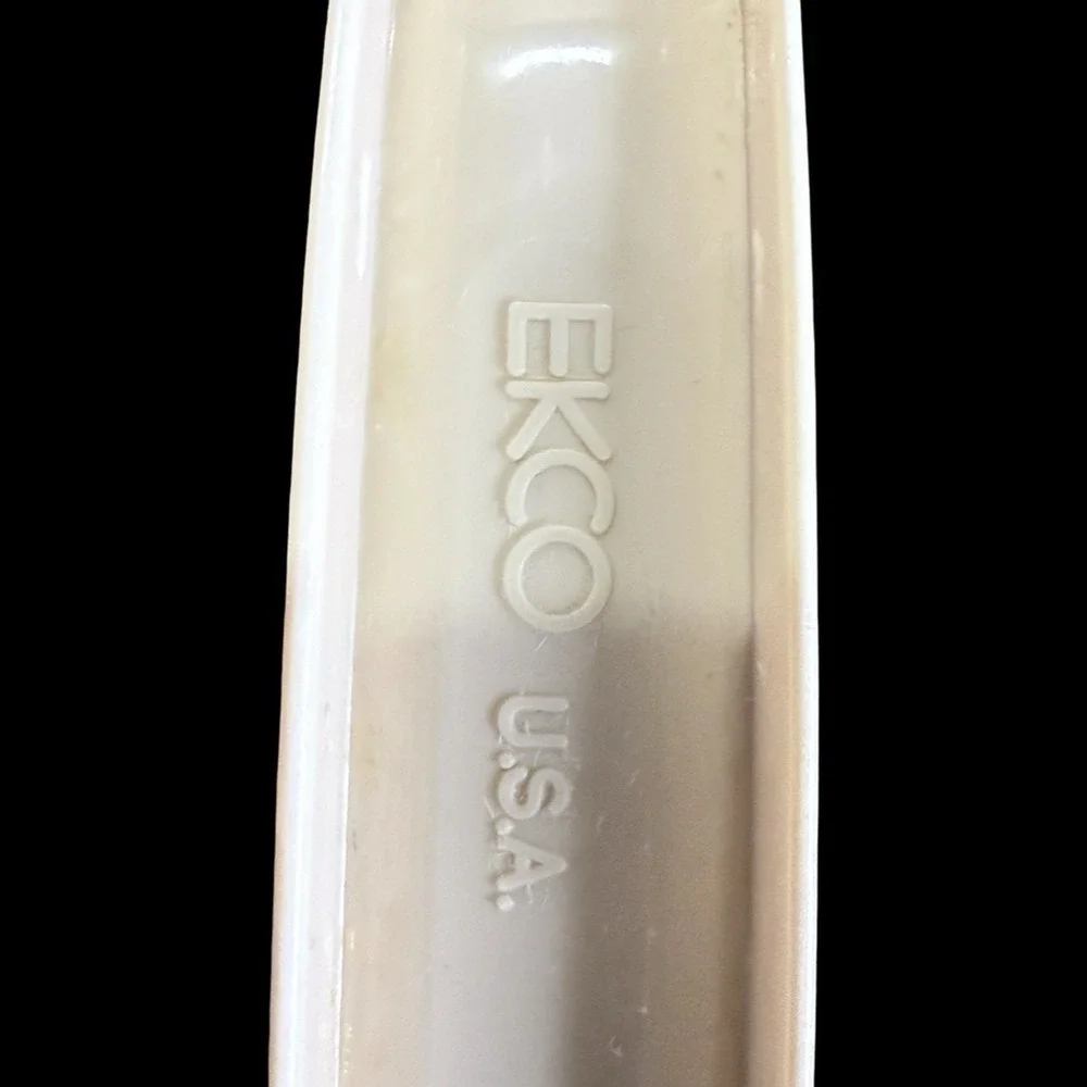 Vintage EKCO Serving Solid Spoon Nylon‎ Beige Plastic Kitchen Utensil USA